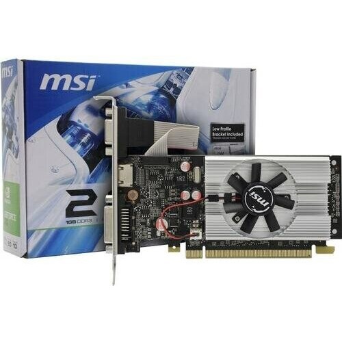 Видеокарта MSI PCI-E N210-1GD3/LP NVIDIA GeForce 210 1024Mb 64 DDR3 460/800 DVIx1/CRTx1 Ret