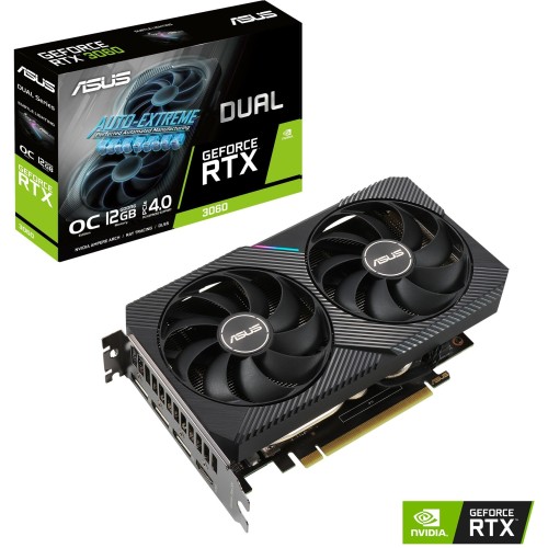 Видеокарта Asus DUAL-RTX3060-O12G-V2 LHR NVIDIA GeForce RTX 3060 12288Mb 192 GDDR6 1837/15000/HDMIx1/DPx3/HDCP Ret