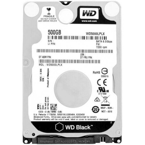 Жесткий диск Western Digital Blue™ WD5000LPZX 500ГБ 2,5" 5400RPM 128MB (SATA III) Mobile