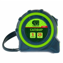 Рулетка СИБРТЕХ Сапфир, двухкомпонентный корпус, 5 м х 25 мм 32582