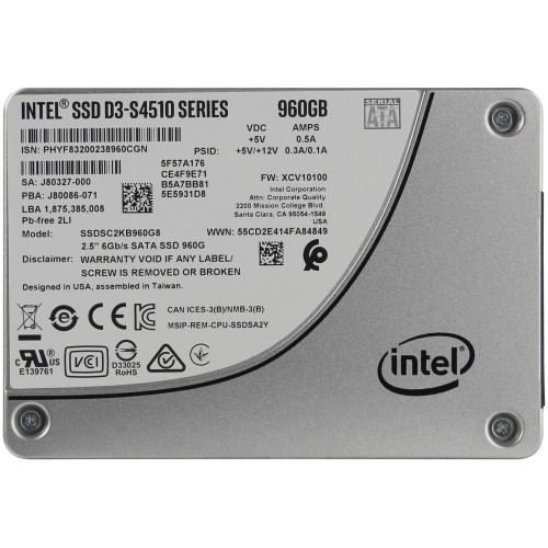 Жесткий диск SSD SATA2.5" 960GB TLC D3-S4520 INTEL SSDSC2KB960GZ01