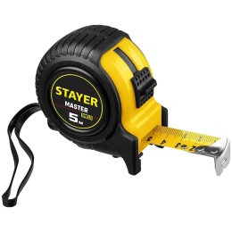 Рулетка Stayer MASTER 5м / 25мм в ударостойком обрезиненном корпусе 34025-05-25