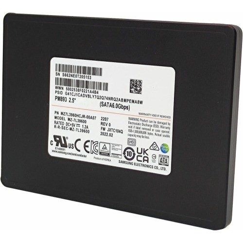 Накопитель SSD жесткий диск SAMSUNG MZ7L33T8HBLT-00A07 SATA 2.5" 3.84TB PM893 TLC
