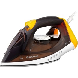 Утюг BRAYER BR4003GY, 2400 Вт, керамическое покрытие, пар 140 г/мин, антикапля, разбрызгивание, 330 мл, самоотчистка