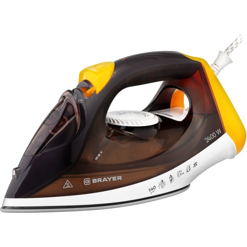 Утюг BRAYER BR4003GY, 2400 Вт, керамическое покрытие, пар 140 г/мин, антикапля, разбрызгивание, 330 мл, самоотчистка