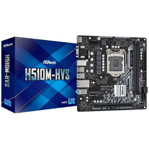 Материнская плата Asrock H510M-HVS R2.0 Soc-1200 Intel H510 2xDDR4 mATX AC`97 8ch(7.1) GbLAN+VGA+HDMI
