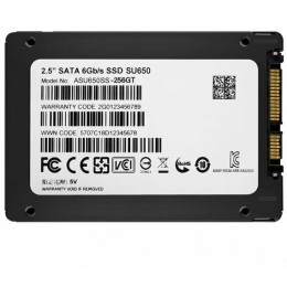 Накопитель SSD 2.5" ADATA 256GB SU650 <ASU650SS-256GT-R> (SATA3, up to 520/450MBs, 3D NAND, 140TBW)
