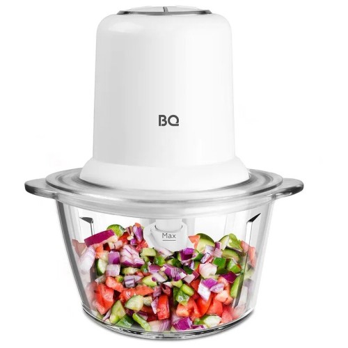 Измельчитель BQ CH1741 White. Потребляемая мощность, Вт: 400Вт, Количество скоростей: 2, Емкость чаши, л: Макс. 1.2л (полная чаша), Тип управления: Электронный, Отключение при открытой крышке, Материал чаши: Стекло"