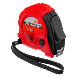 Рулетка MATRIX Rubber, 3 м х 16 мм, обрезиненный корпус// 31003