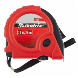 Рулетка MATRIX Rubber, 7,5 м х 25 мм, обрезиненный корпус// 31001