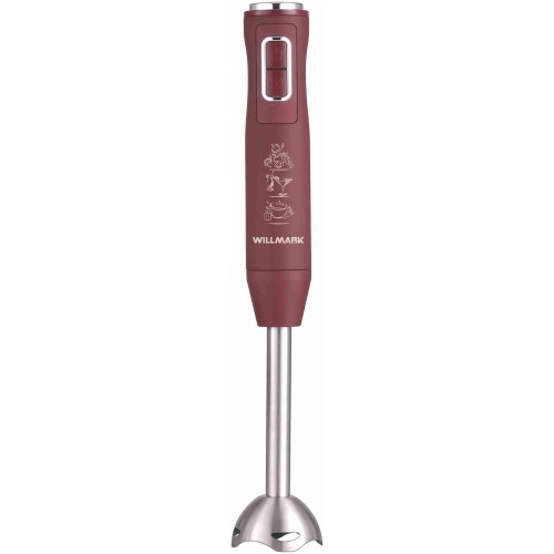Блендер WILLMARK WHB-1150PS (500Вт,регул. скорости,турбо режим,Soft touch, бордовый)