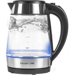 Электрочайник GALAXY LINE GL0558, стекло/черный,  2200 Вт, 1.7 л