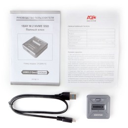 Док Станция SSD M.2 NVME  AgeStar 31CBNV1C (GRAY) серый