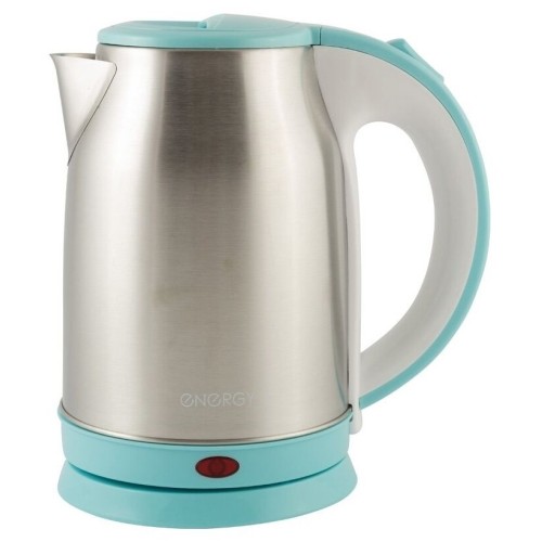 Электрочайник ENERGY E-202 (1,8 л, диск) стальной бело-голубой