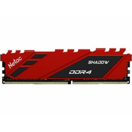 Модуль памяти DDR 4 DIMM 16Gb PC21300, 2666Mhz, Netac Shadow NTSDD4P26SP-16R   C19 Red, с радиатором