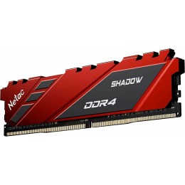 Модуль памяти DDR 4 DIMM 16Gb PC21300, 2666Mhz, Netac Shadow NTSDD4P26SP-16R   C19 Red, с радиатором