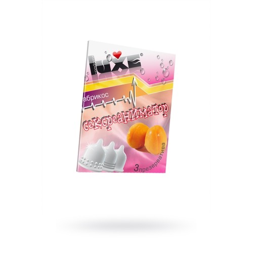 Презервативы Luxe КОНВЕРТ, Сексреаниматор, персик, 18 см., 3 шт. в упаковке