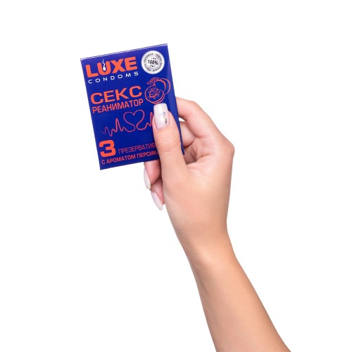 Презервативы Luxe КОНВЕРТ, Сексреаниматор, персик, 18 см., 3 шт. в упаковке