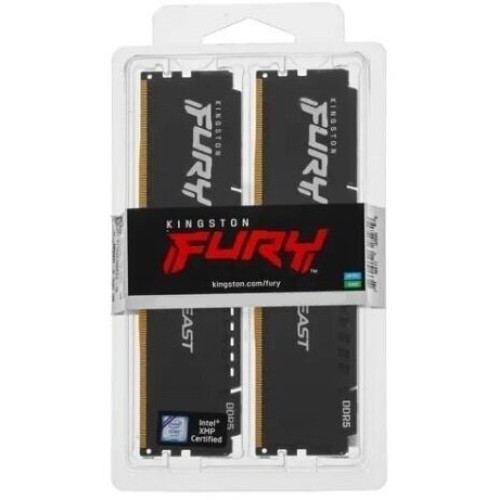 Оперативная память Kingston DRAM 32GB 5200MHz DDR5 CL40 DIMM (Kit of 2) FURY Beast Black EAN: 740617324358