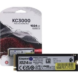 Накопитель SSD Kingston 1Tb KC3000 M.2 Series <SKC3000S/1024G> (PCI-E 4.0 x4, up to 7000/6000Mbs, 1000000 IOPS, 3D TLC, NVMe, 800TBW, Phison E18, 22х80mm, LP graphen heatsink)