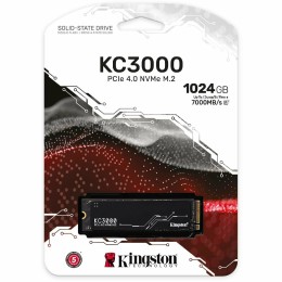 Накопитель SSD Kingston 1Tb KC3000 M.2 Series <SKC3000S/1024G> (PCI-E 4.0 x4, up to 7000/6000Mbs, 1000000 IOPS, 3D TLC, NVMe, 800TBW, Phison E18, 22х80mm, LP graphen heatsink)