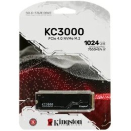 Накопитель SSD Kingston 1Tb KC3000 M.2 Series <SKC3000S/1024G> (PCI-E 4.0 x4, up to 7000/6000Mbs, 1000000 IOPS, 3D TLC, NVMe, 800TBW, Phison E18, 22х80mm, LP graphen heatsink)