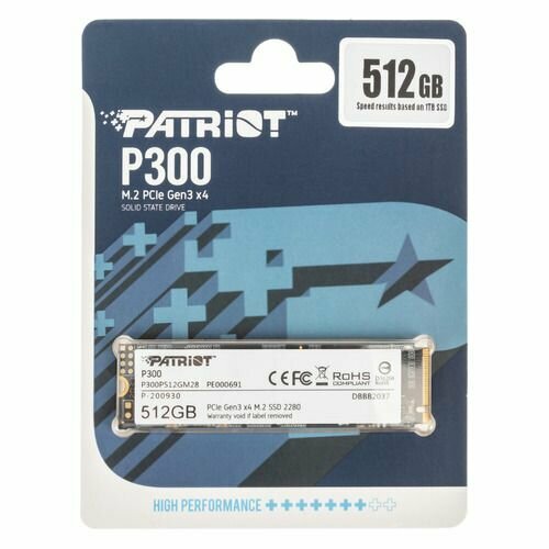 Накопитель SSD M.2 Kingston 512Gb KC3000 <SKC3000S/512G> (PCI-E 4.0 x4, up to 7000/3900Mbs, 3D TLC, NVMe, 400TBW, Phison E18, 22х80mm, LP heatsink)