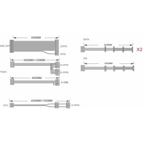 Блок питания 1STPLAYER SFX 750W PLATINUM / SFX, APFC, 80 PLUS Platinum, 80mm fan, full modular / PS-750SFX