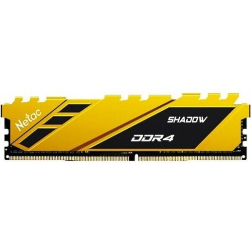 Модуль памяти DDR 4 DIMM 16Gb PC21300, 2666Mhz, Netac Shadow NTSDD4P26SP-16Y   C19 Yellow, с радиатором