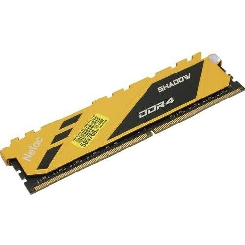 Модуль памяти DDR 4 DIMM 16Gb PC21300, 2666Mhz, Netac Shadow NTSDD4P26SP-16Y   C19 Yellow, с радиатором