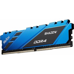 Модуль памяти DDR 4 DIMM 16Gb PC21300, 2666Mhz, Netac Shadow NTSDD4P26SP-16B   C19 Blue, с радиатором