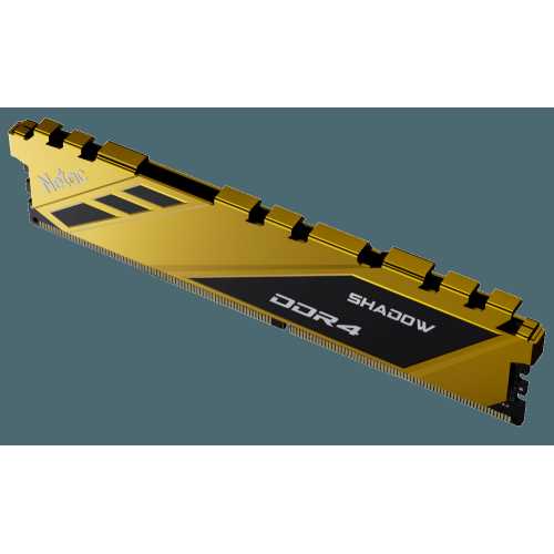 Память Netac 16Gb DDR4 3200Mhz DIMM PC25600, Shadow NTSDD4P32SP-16Y   C16 Yellow, с радиатором