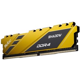 Память Netac 16Gb DDR4 3200Mhz DIMM PC25600, Shadow NTSDD4P32SP-16Y   C16 Yellow, с радиатором