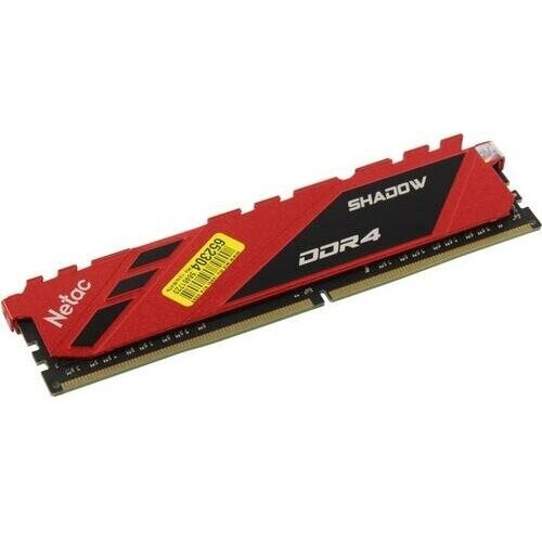 Модуль памяти DDR 4 DIMM 8Gb PC21300, 2666Mhz, Netac Shadow NTSDD4P26SP-08Y   C19 Yellow, с радиатором