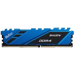 Модуль памяти DDR4 Netac Shadow 8GB 3600MHz CL18 1.35V / NTSDD4P36SP-08B / Blue / with radiator