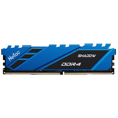 Модуль памяти DDR4 Netac Shadow 8GB 3600MHz CL18 1.35V / NTSDD4P36SP-08B / Blue / with radiator