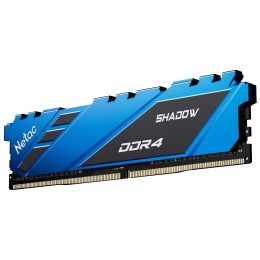 Модуль памяти DDR4 Netac Shadow 8GB 3600MHz CL18 1.35V / NTSDD4P36SP-08B / Blue / with radiator