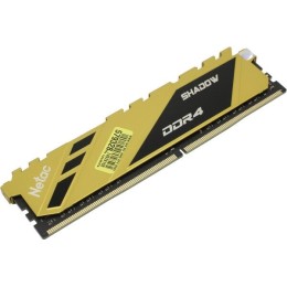 Модуль памяти DDR4 Netac Shadow 8GB 3600MHz CL18 1.35V / NTSDD4P36SP-08Y / Yellow / with radiator
