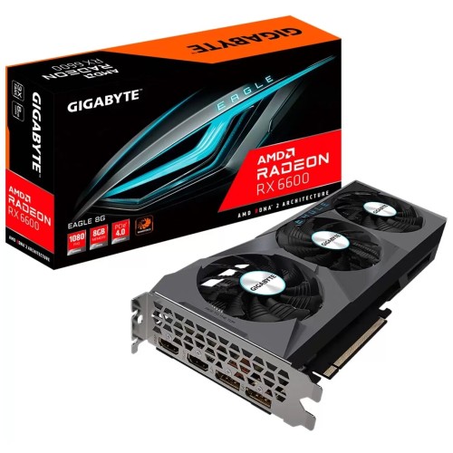 Видеокарта Gigabyte Radeon RX 6600 EAGLE 8G (GV-R66EAGLE-8GD), 2044 МГц, PCI Express 4.0, GDDR6 8 ГБ