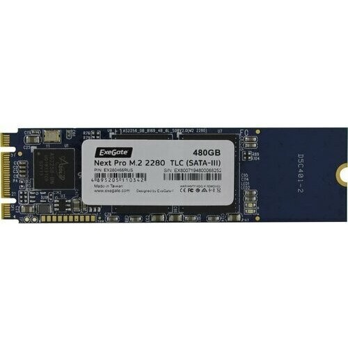 Накопитель SSD M.2 2280 480GB ExeGate EX282319RUS NextPro KC2000TP480 (PCIe Gen3x4, NVMe, 22x80mm, 3D TLC)