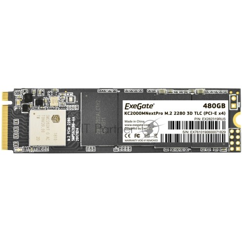 Накопитель SSD M.2 2280 480GB ExeGate EX282319RUS NextPro KC2000TP480 (PCIe Gen3x4, NVMe, 22x80mm, 3D TLC)