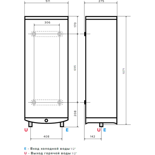 Водонагреватели эл. Ariston VELIS TECH INOX PW ABSE 80