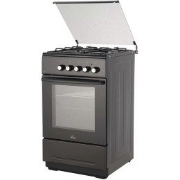 Комбинированная плита FLAMA L FK 1412 B коричневый (стеклянная крышка) реш.сталь