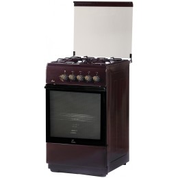 Комбинированная плита FLAMA L FK 1412 B коричневый (стеклянная крышка) реш.сталь