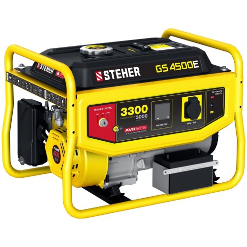 Генератор STEHER GS-4500Е бензиновый с электростартером, 3300 Вт