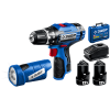 Дрель-шуруповерт ЗУБР 12В + LED фонарь, 2 АКБ (2Ач), в кейсе, Профессионал.  DL-121-22F