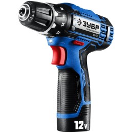 Дрель-шуруповерт ЗУБР 12В + LED фонарь, 2 АКБ (2Ач), в кейсе, Профессионал.  DL-121-22F