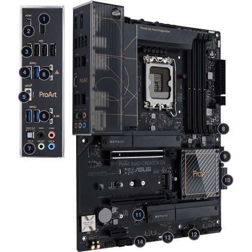 Материнская плата Asus PROART B660-CREATOR D4/LGA1700,B660,USB3.2 GEN 2,MB