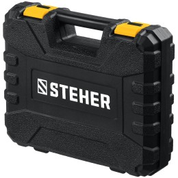 Дрель-шуруповерт STEHER 20В бесщёточная, 1 АКБ (2Ач), в кейсе. CDB-200-1
