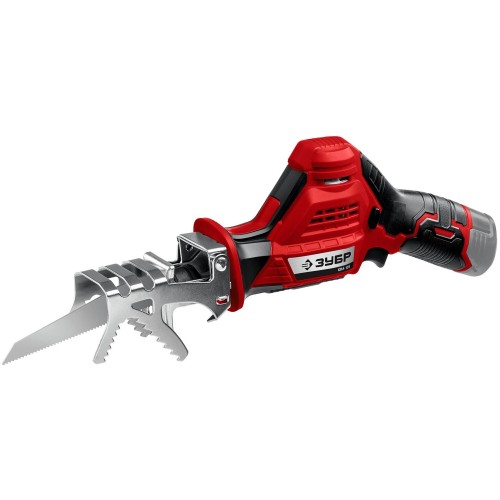 Пила сабельная ЗУБР 12В, 2 АКБ (2Ач), в коробке, СПЛ-125-22